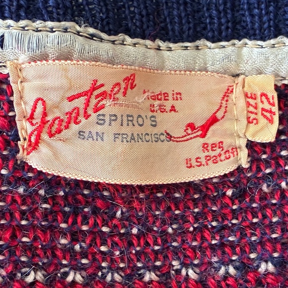 1940s Jantzen Vintage Wool Ski Sweater M/42 - Picture 4 of 10
